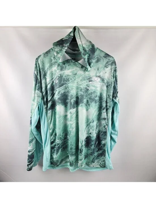 Mossy Oak Hoodie Mens XXL Green Gray Tie Dye Fishing L/S Pullover - Picture 1 of 7